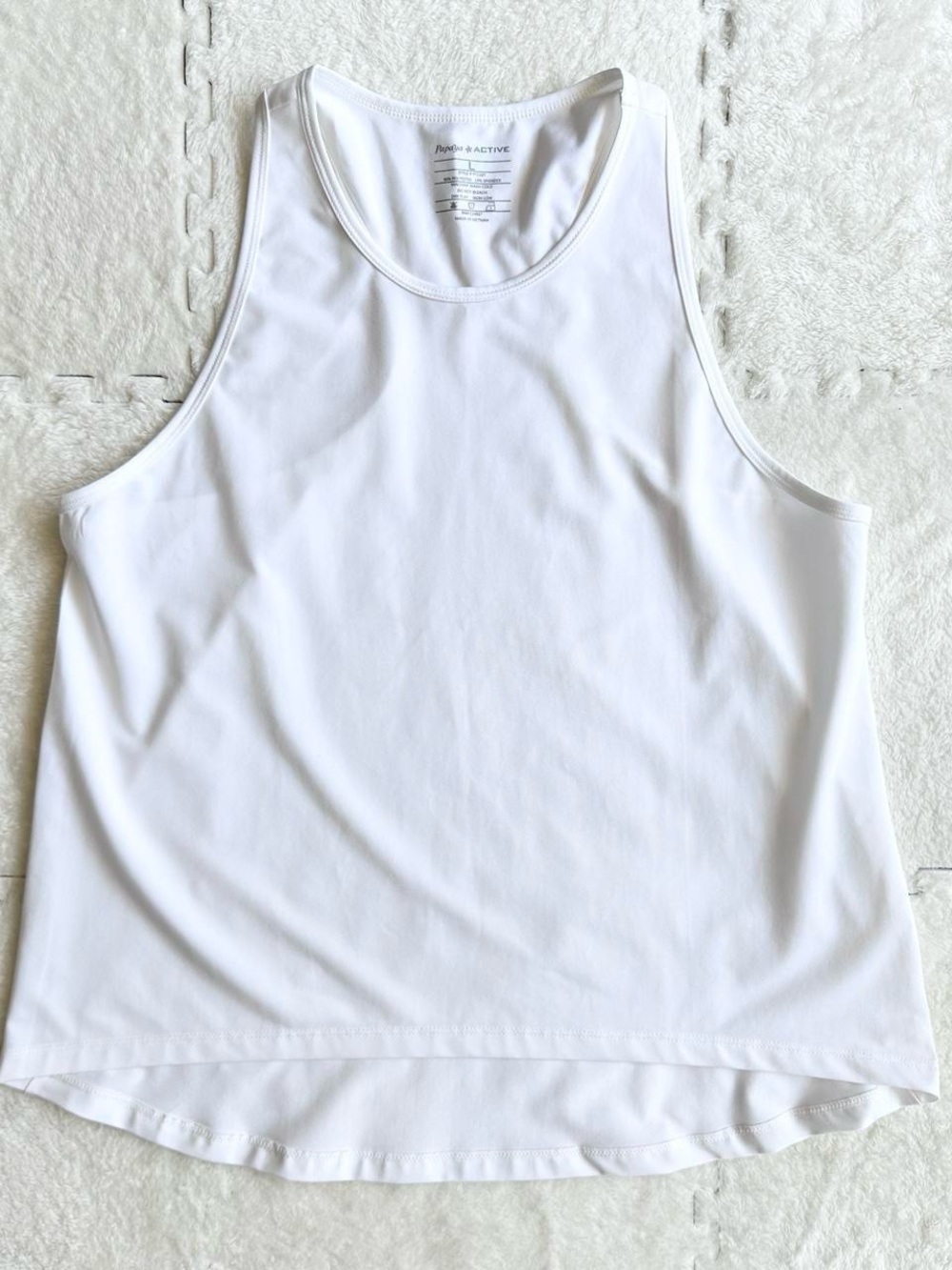 Papaya Active white workout tank top, large